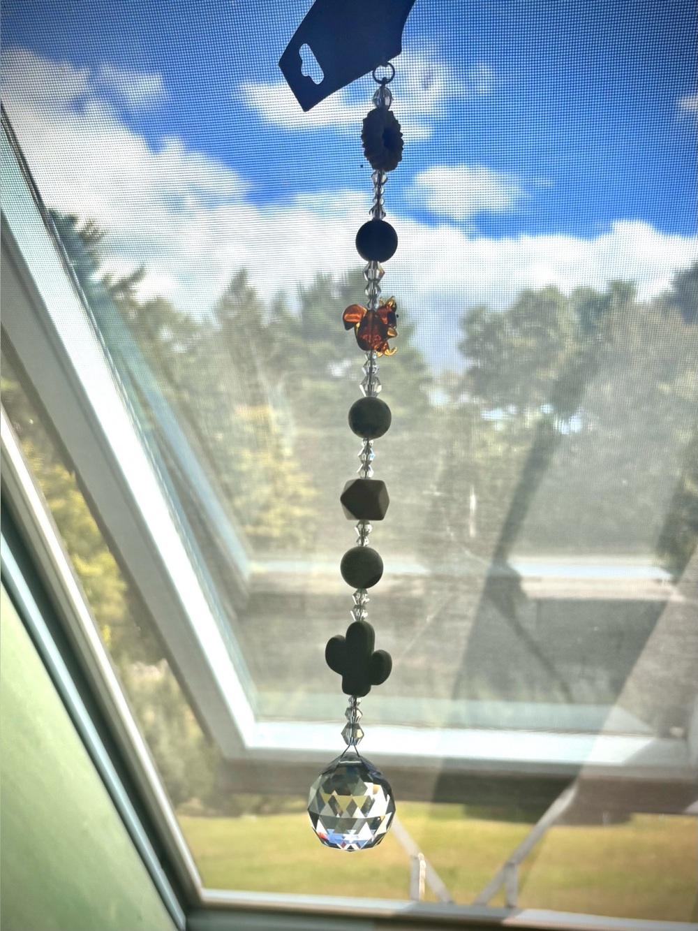 Crystal Bead Sun Catcher with Squirrel